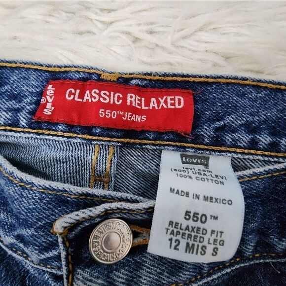 Levi's 550 classic relaxed fit tapered leg blue denim jeans - Picture 3 of 5